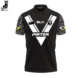Kiwis NZRL New Zealand National Rugby League Black Logo Design 3D Polo Shirt