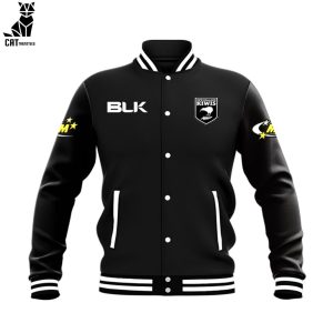 Kiwis NZRL New Zealand National Rugby League Sky Sport Logo Black Design Baseball Jacket