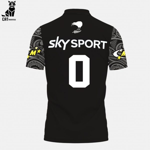 Kiwis NZRL New Zealand National Rugby League Team Sky Sport Logo Design 3D Polo Shirt