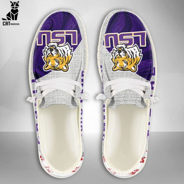 LIMITED NCAA LSU Tigers Custom Name Hey Dude Shoes