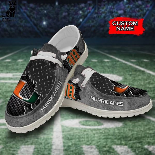 LIMITED NCAA Miami Hurricanes Custom Name Hey Dude Shoes