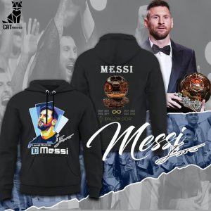 Lionel Messi 10 Messi Portrait Black Design 3D Hoodie