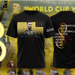 Lionel Messi Pallon Dor Portrait Design 3D T-Shirt