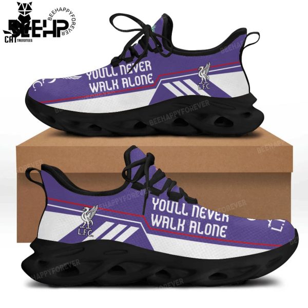 Liverpool You Never Walk Alone Full Purple White Trim Design Max Soul Shoes