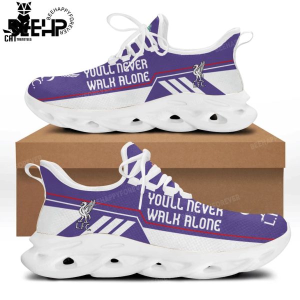 Liverpool You Never Walk Alone Full Purple White Trim Design Max Soul Shoes