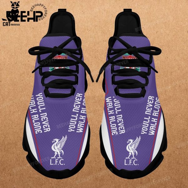 Liverpool You Never Walk Alone Full Purple White Trim Design Max Soul Shoes