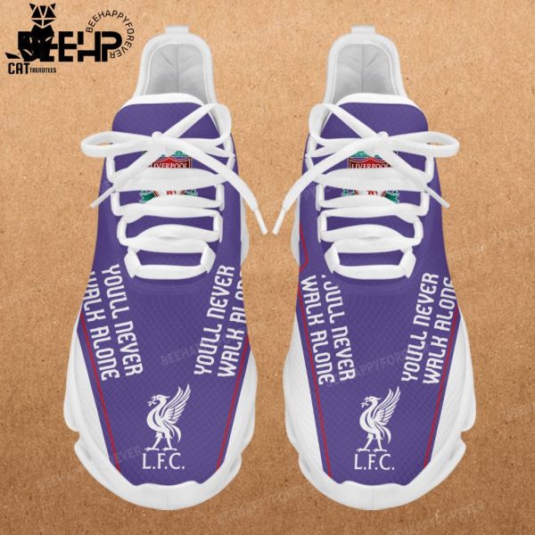 Liverpool You Never Walk Alone Full Purple White Trim Design Max Soul Shoes