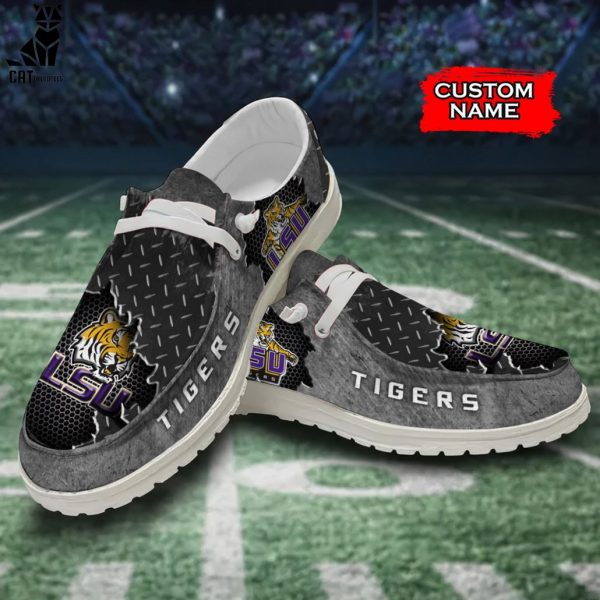 LUXURY NCAA LSU Tigers Custom Name Hey Dude Shoes