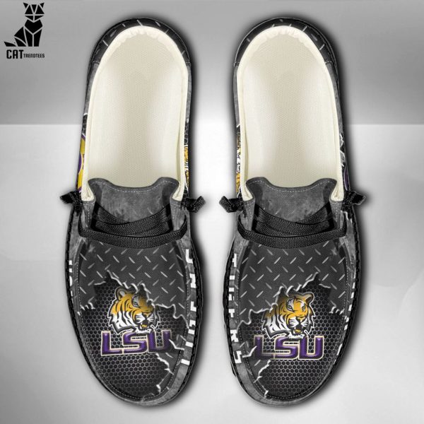 LUXURY NCAA LSU Tigers Custom Name Hey Dude Shoes