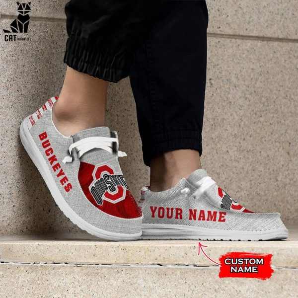 LUXURY NCAA Ohio State Buckeyes Custom Name Hey Dude Shoes