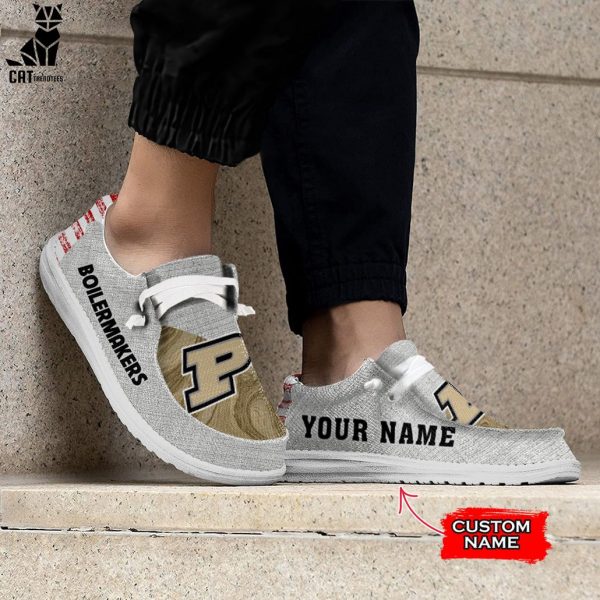 LUXURY NCAA Purdue Boilermakers Custom Name Hey Dude Shoes