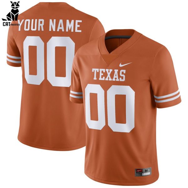 Men’s Nike Texas Orange Texas Longhorns Football Custom Name Design Baseball Jersey