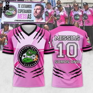 Messi 305 Alentando Pink Design Baseball Jersey