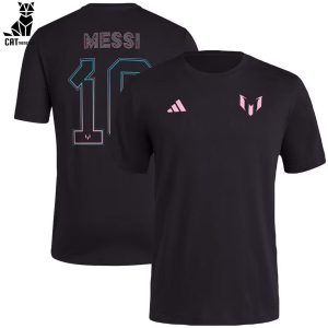 Messi Adidas Black Logo Design 3D T-Shirt