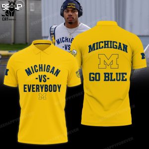 Michigan Vs Everybody Logo Yellow Design 3D Polo Shirt