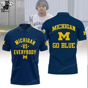 Michigan Vs Everybody Logo Blue Design 3D Polo Shirt