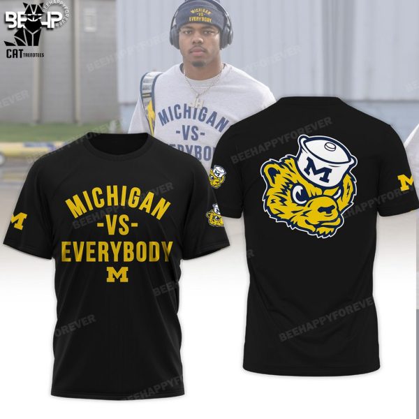 Michigan Vs Everybody Mascot Black Design Hoodie Longpant Cap Set