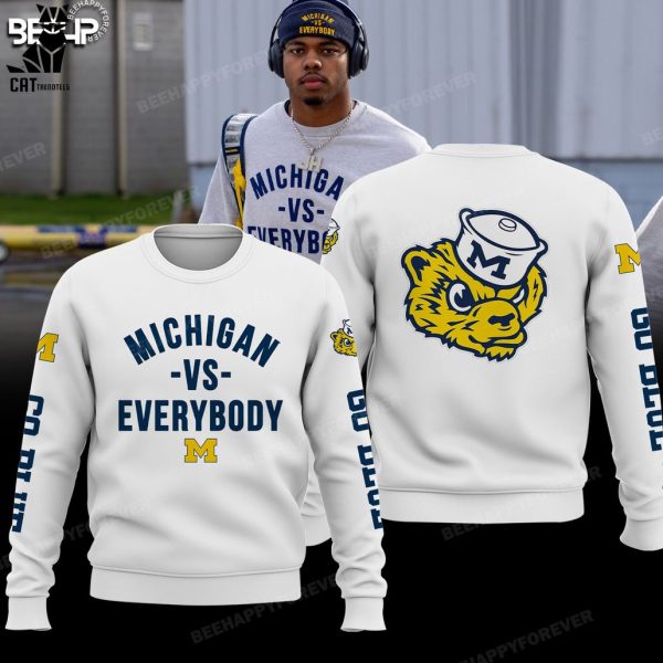 Michigan Vs Everybody Mascot Black Design Hoodie Longpant Cap Set