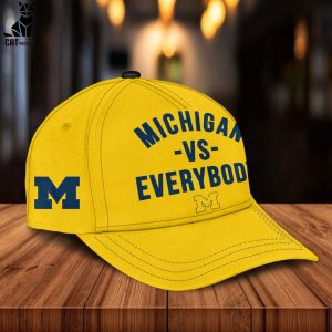 Michigan Vs Everybody Mascot Logo Yellow Design Hoodie Longpant Cap Set