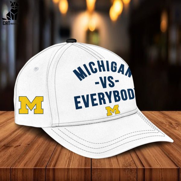 Michigan VS Everybody Mascot Go White Design 3D Hoodie Longpant Cap Set