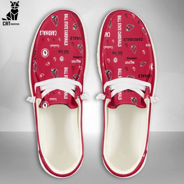 NEW NCAA Ball State Cardinals Custom Name Hey Dude Shoes