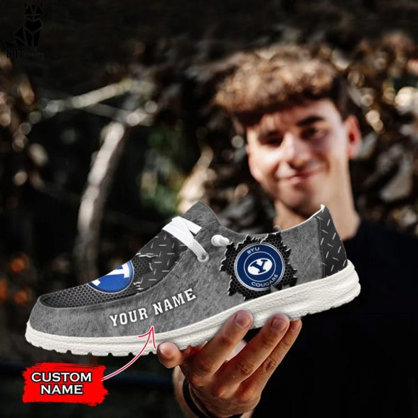 NEW NCAA BYU Cougars Custom Name Hey Dude Shoes