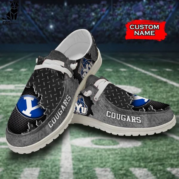 NEW NCAA BYU Cougars Custom Name Hey Dude Shoes