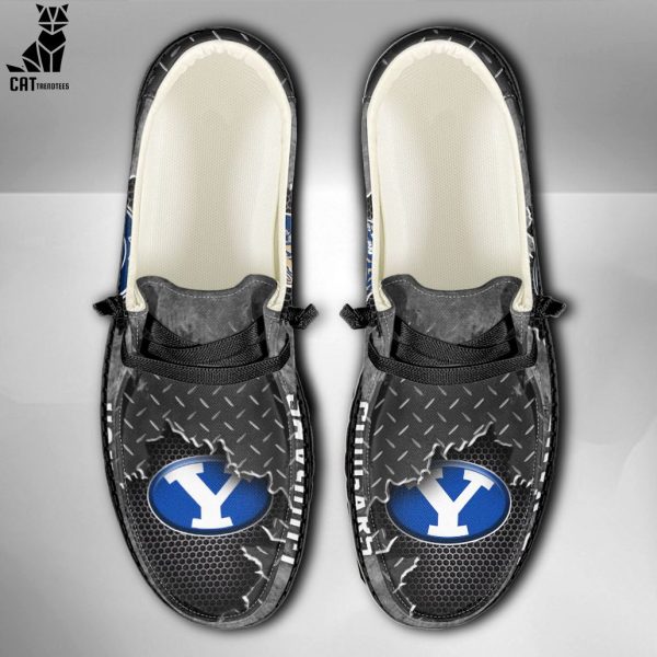 NEW NCAA BYU Cougars Custom Name Hey Dude Shoes