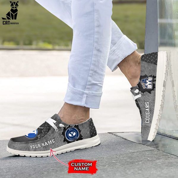 NEW NCAA BYU Cougars Custom Name Hey Dude Shoes