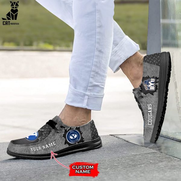 NEW NCAA BYU Cougars Custom Name Hey Dude Shoes