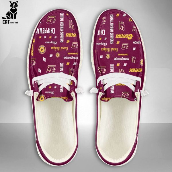 NEW NCAA Central Michigan Chippewas Custom Name Hey Dude Shoes POD Design