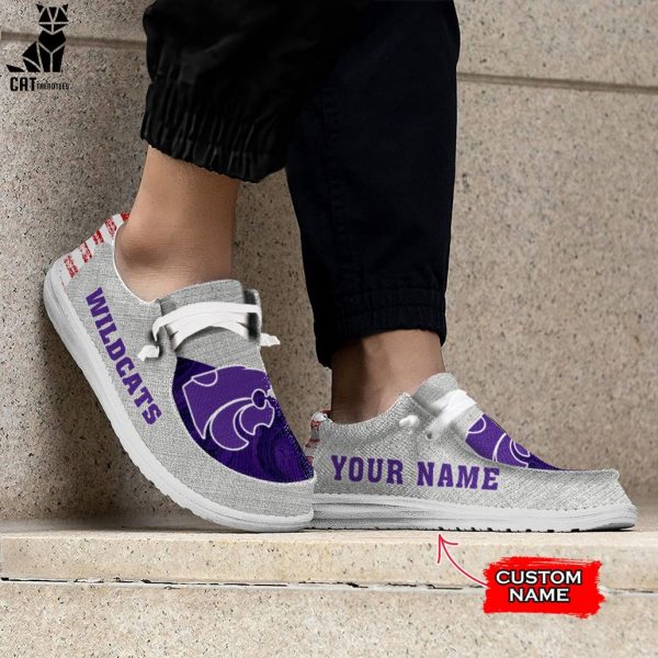 NEW NCAA Kansas State Wildcats Custom Name Hey Dude Shoes