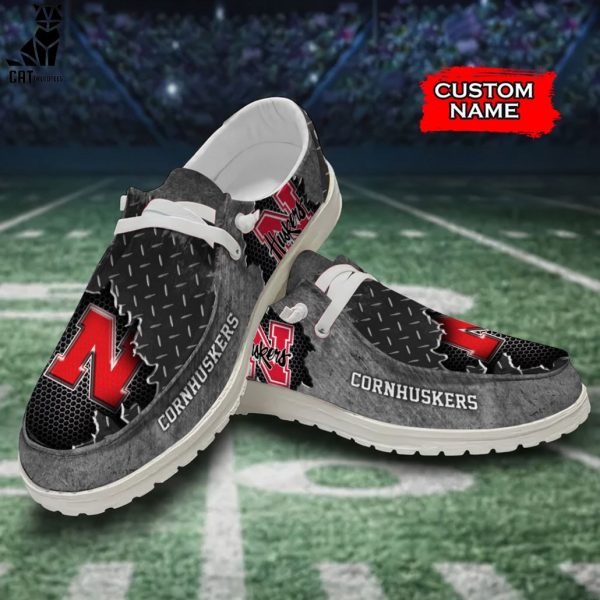 NEW NCAA Nebraska Cornhuskers Custom Name Hey Dude Shoes