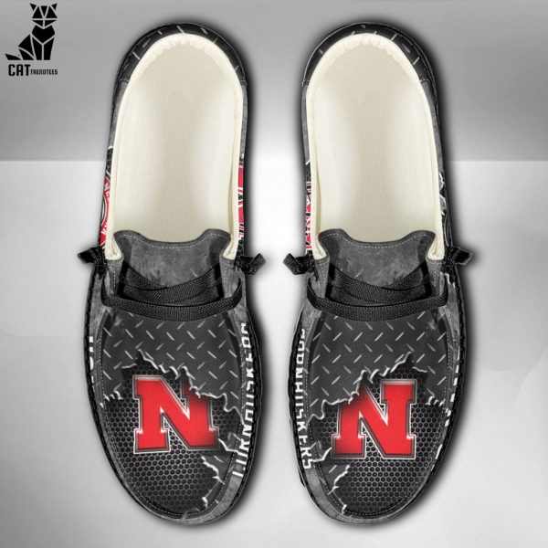 NEW NCAA Nebraska Cornhuskers Custom Name Hey Dude Shoes