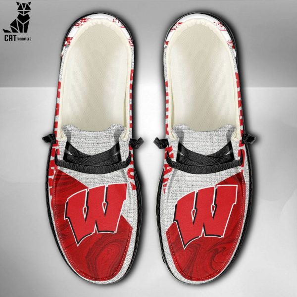 NEW NCAA Wisconsin Badgers Custom Name Hey Dude Shoes