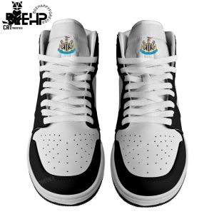 Newcastle United Black White Nike Logo Design Air Jordan 1 High Top