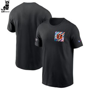 NFL Cincinnati Bengals Crucial Catch Intercept Nike Logo Black Design 3D T-Shirt