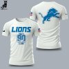 NFL Detroit Lions All Grit NFL Logo Black Design 3D T-Shirt