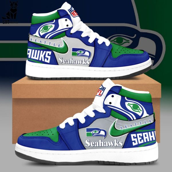 NFL Seattle Seahawks Nike Logo Design Air Jordan 1 High Top