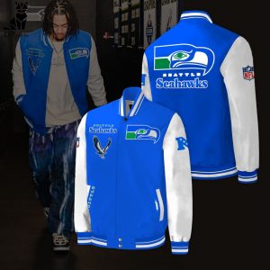NFL Seattle Seahawks Throwback Logo Design Baseball Jacket