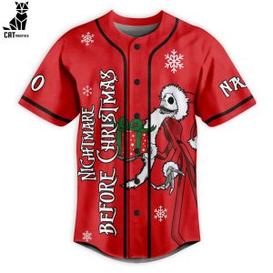 Nightmare Before Christmas Skull Red Design Baseball Jersey