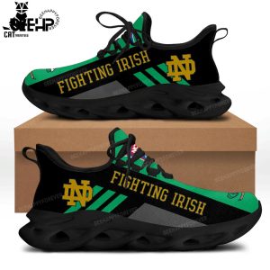 Notre Dame Fighting Irish Black Green Trim Design Max Soul Shoes