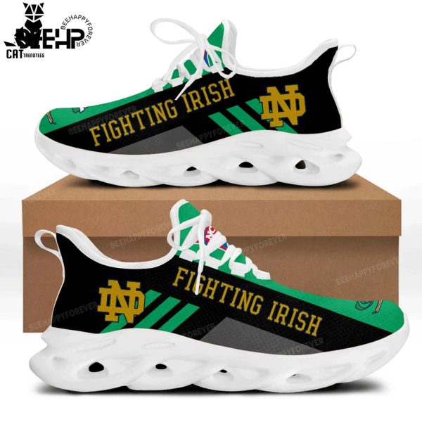 Notre Dame Fighting Irish Black Green Trim Design Max Soul Shoes