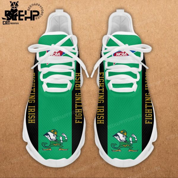 Notre Dame Fighting Irish Black Green Trim Design Max Soul Shoes