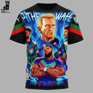 NRL Up The Wahs Warriors Black Portrait Logo Design 3D T-Shirt