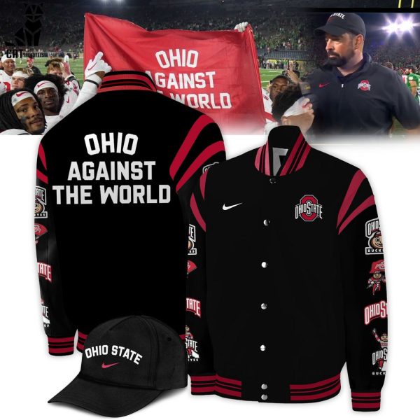 Ohio State Football Veterans Day Ohio Against The World Nike Logo Black Design Baseball Jacket