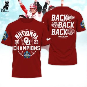 Oklahoma Sooners 2023 NCAA Softball Women’s College World Series Champions Nike Logo Design 3D T-Shirt
