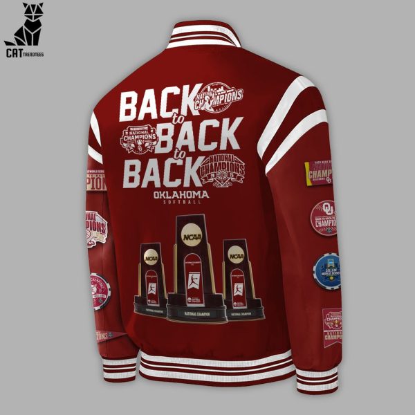 Oklahoma Sooners 2023 NCAA Softball Women’s College World Series Champions Red Design Baseball Jacket