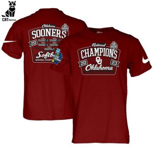 Oklahoma Sooners National Champions Oklahoma Red Design Nike Logo Design 3D T-Shirt