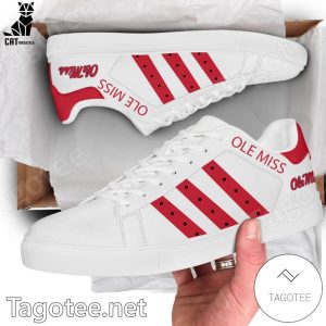 Ole Miss Rebels White Red Trim Design Stan Smith